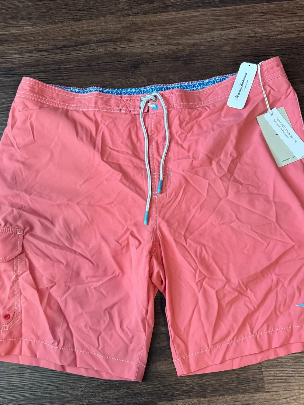 Tommy Bahama NEW Baja Cove Swim Trunks Men's XXL Coral Havana ST924765 UPF 30